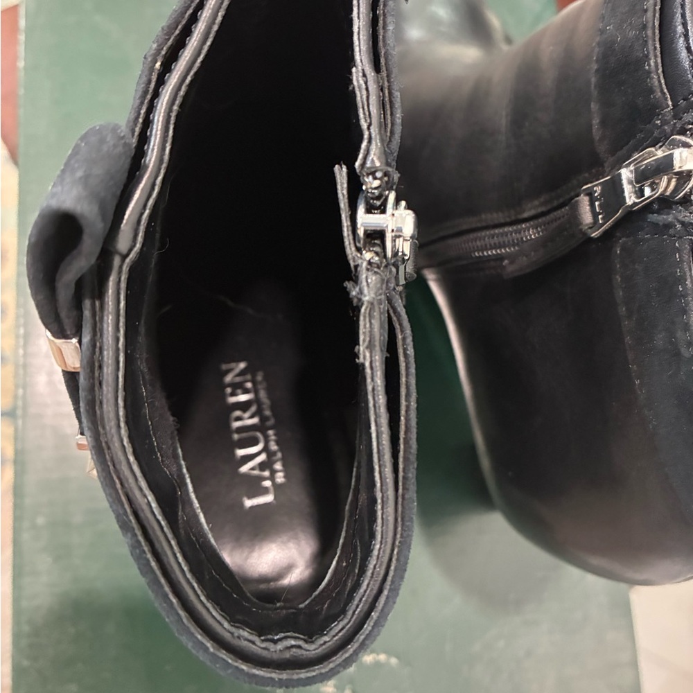 Ralph Lauren Black Heeled Boots for Women - Picture 7 of 13